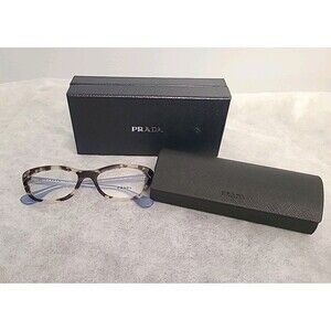 NEW PRADA VPR03Q UAO-1O1  Spotted Brown & Blue Eyeglasses Frames Italy W/Case